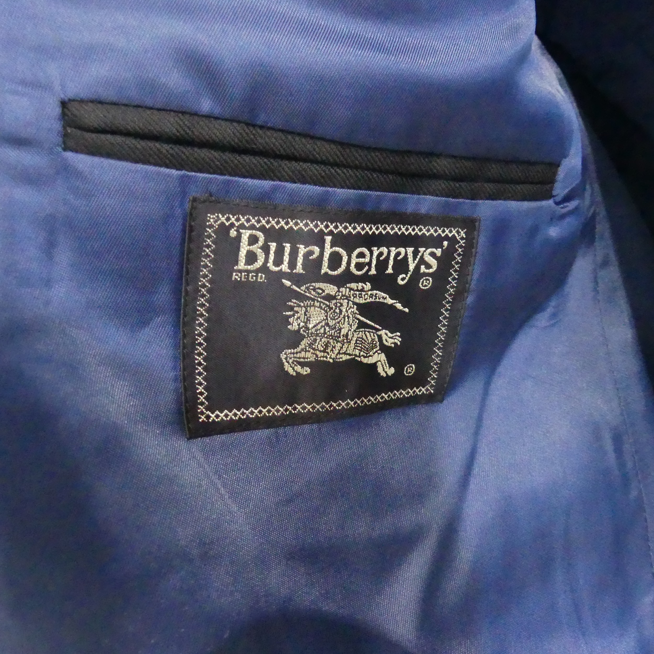 A Burberrys' of London double breasted navy Suit, with trousers, ''38 chest, ''36 waist, ''22 - Image 3 of 13