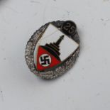 A WW2 German DRKB War Veterans Association 25 year member enamel Badge Pin, Provenance; By family t