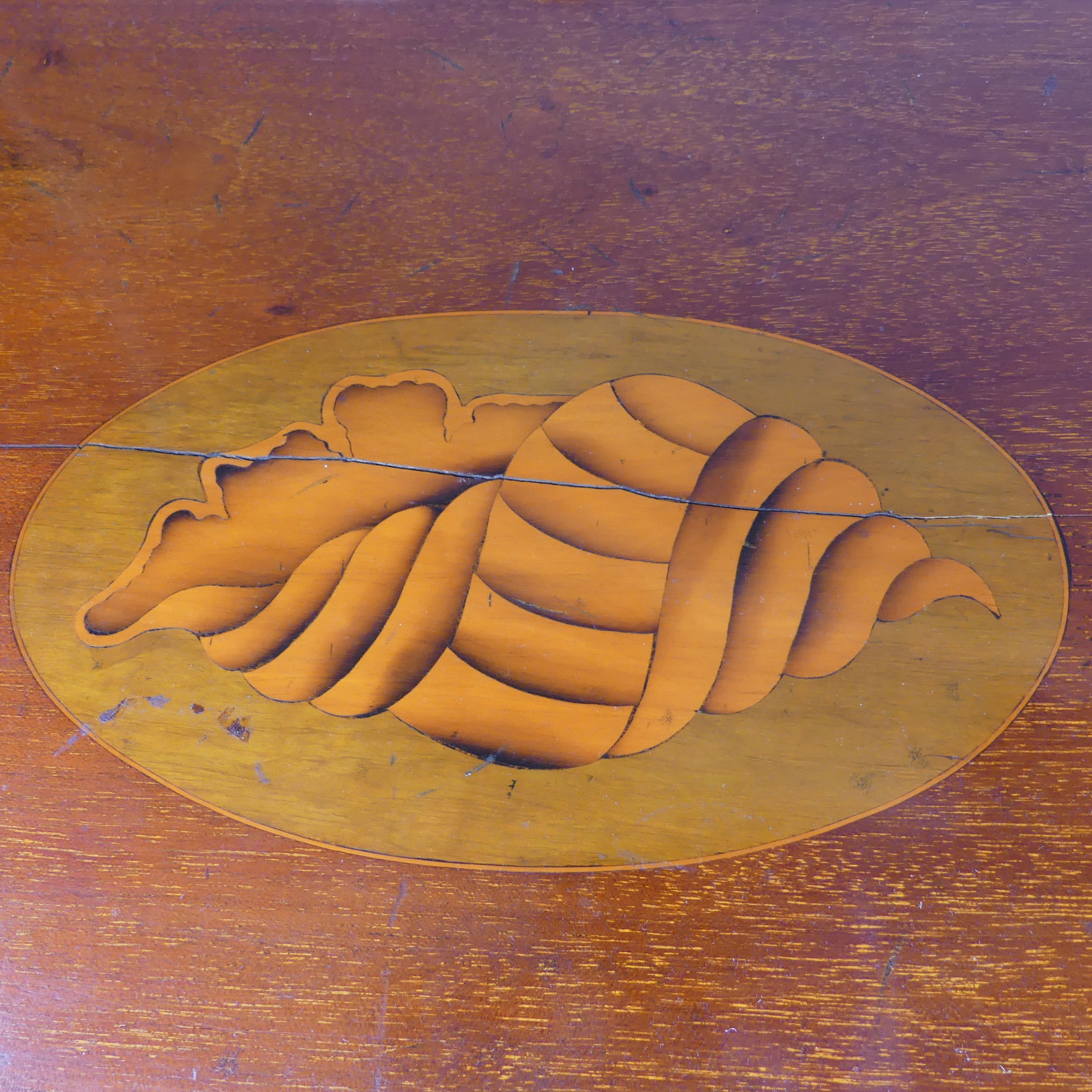 An Edwardian mahogany and marquetry galleried twin-handled Tray, the gallery of chequerboard boxwood - Image 18 of 26