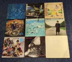 Vinyl Records; A collection of Elton John LP's, including 'Madness across the Water' DJLPH.420, 'Pop