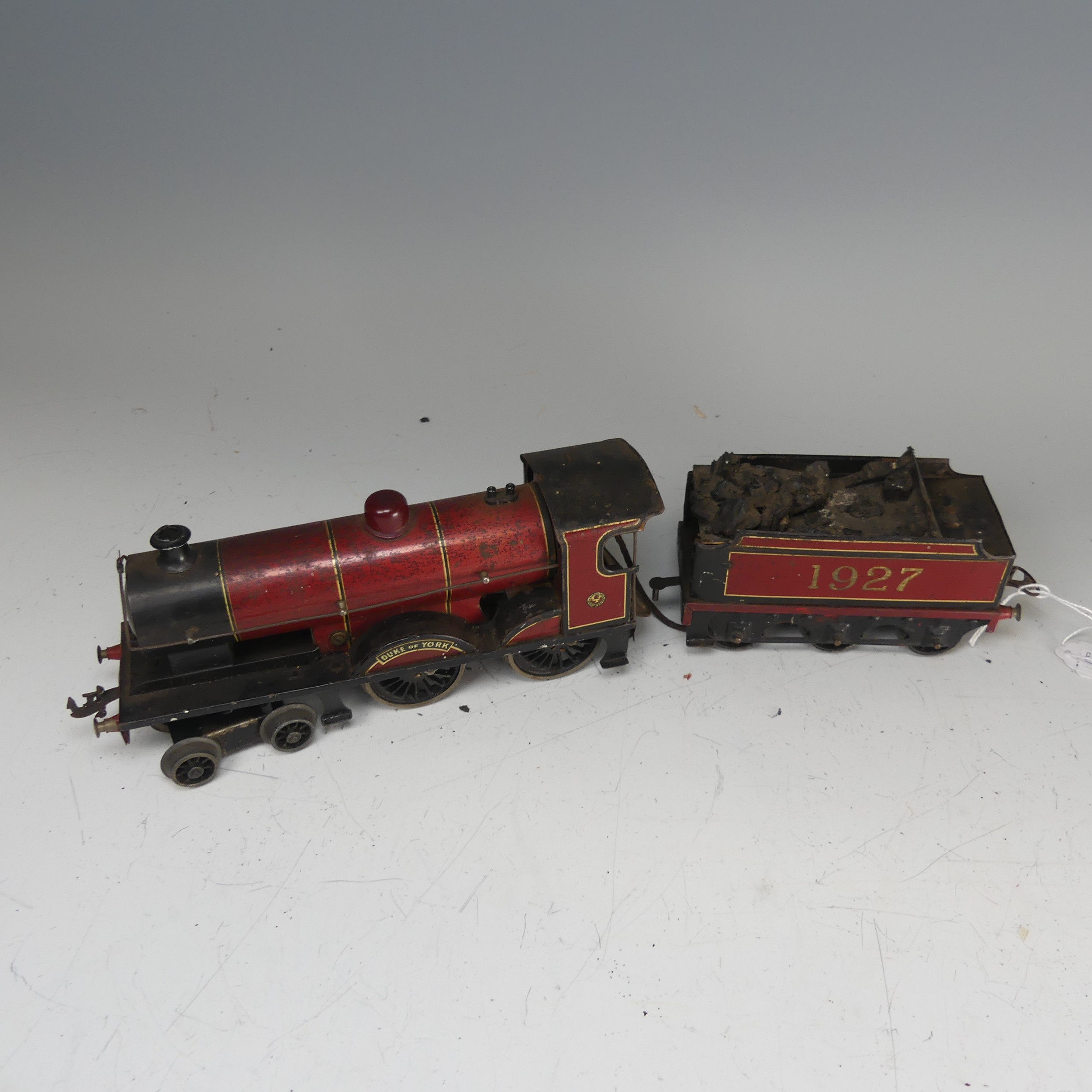 Bassett-Lowke ‘0’ gauge 3-rail electric LMS 'Duke of York' 4-4-0 Locomotive and six-wheel Tender, in - Bild 3 aus 6