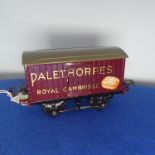 Hornby '0' gauge "Palethorpes Sausage" Van, RS717, maroon body, "Palethorpes Royal Cambridge",