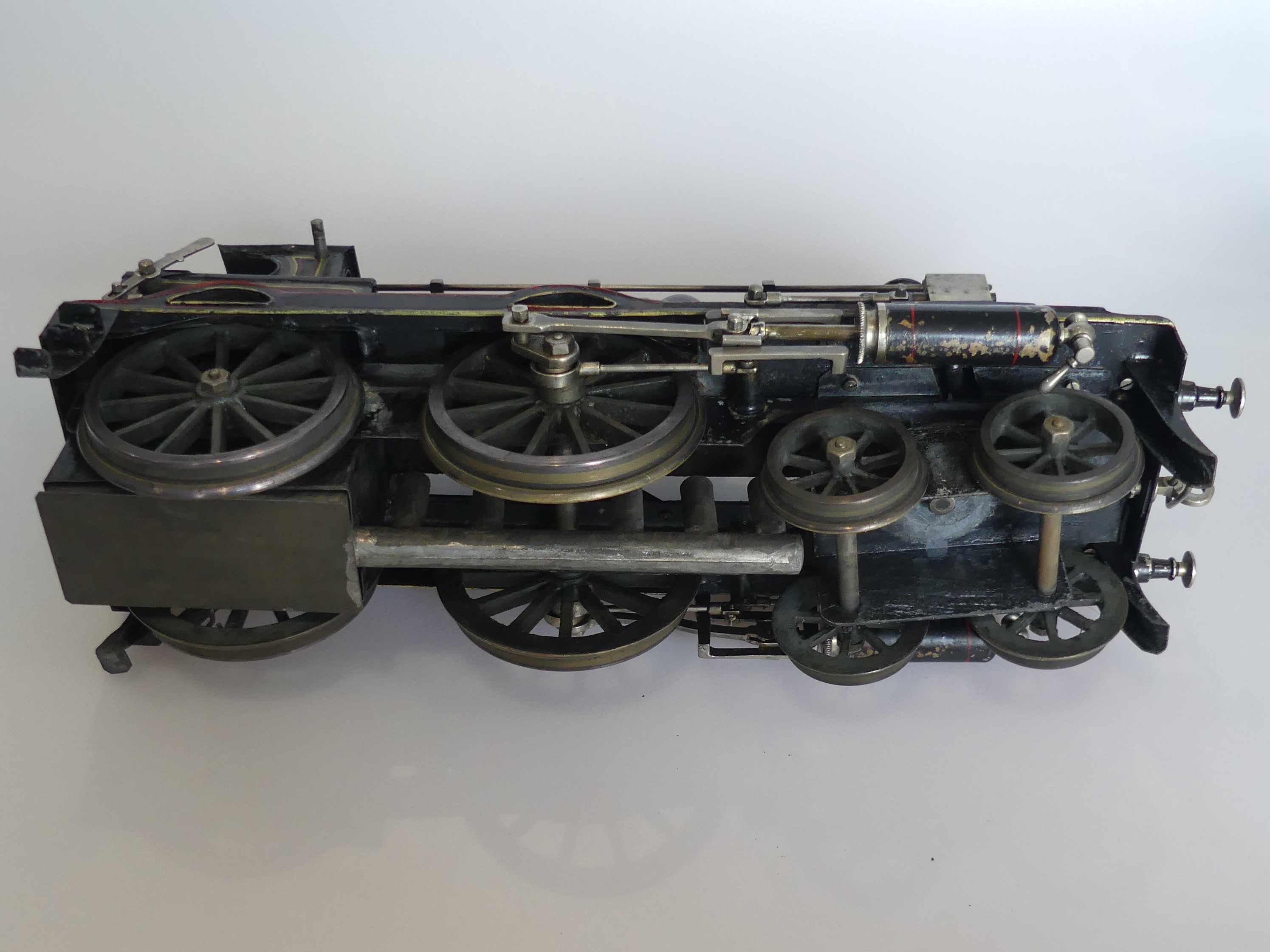 Rare Schoenner gauge 3, live steam, Black Prince 4-4-0 locomotive and six wheel tender, circa - Image 9 of 13