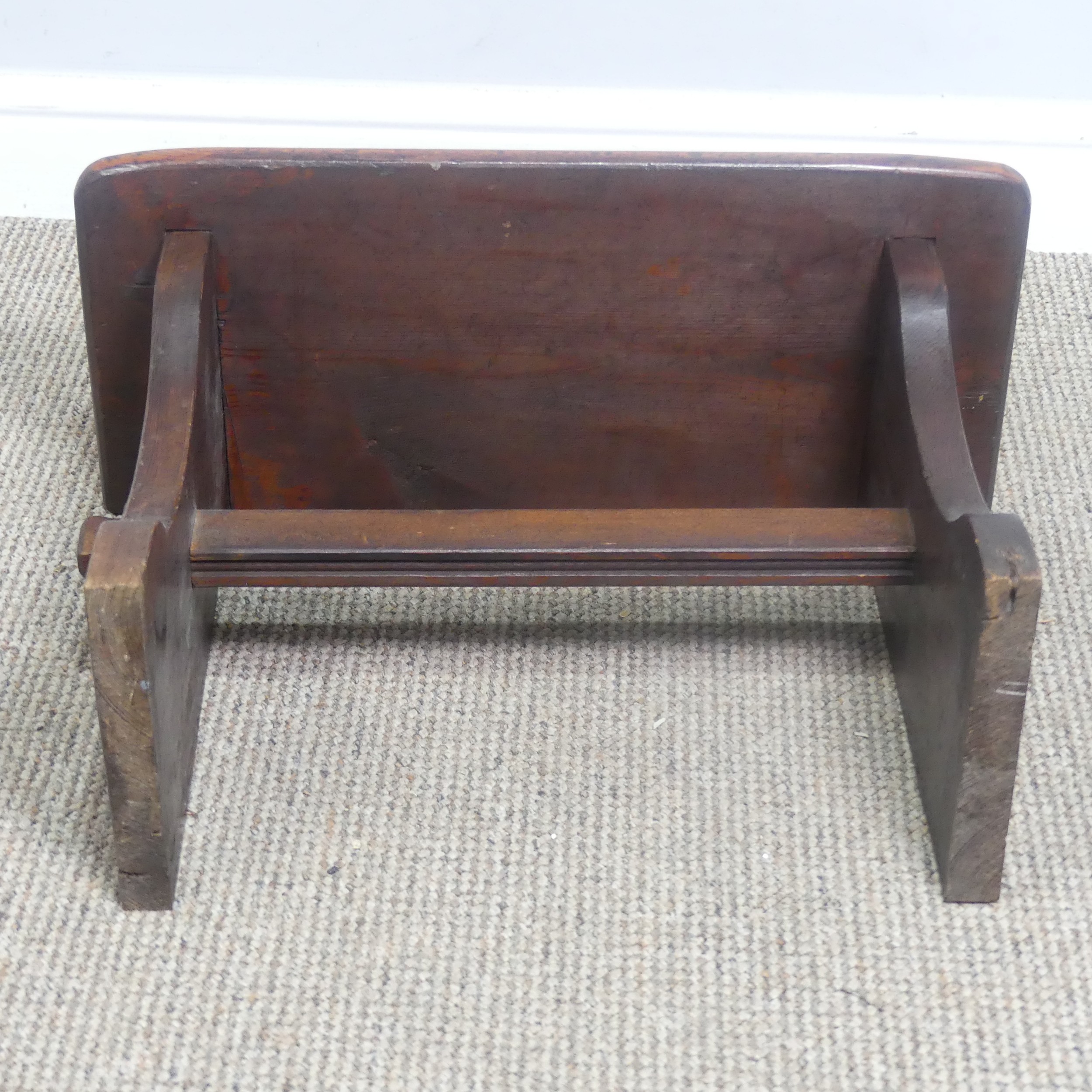 An 18th century style oak Joint Stool, W 45.5 cm x H 45.5 cm x D 30 cm, together with another - Image 5 of 5