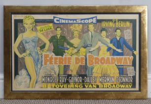 Feerie de Broadway / There's No Business Like Show Business, (1954) Poster, Belgium, printed by