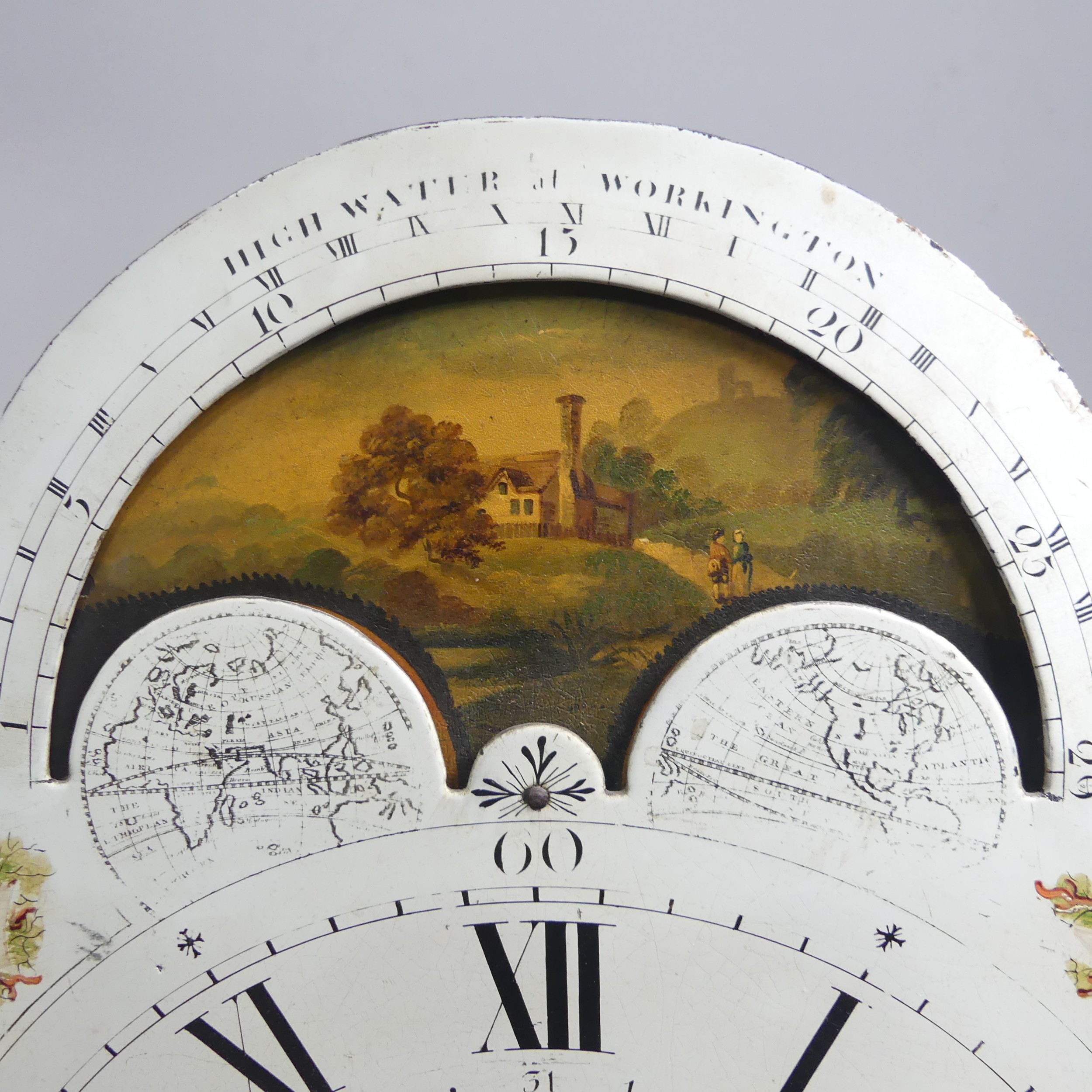 An rare 19th century English triple weight eight day musical Longcase Clock, movement with overly - Image 16 of 29