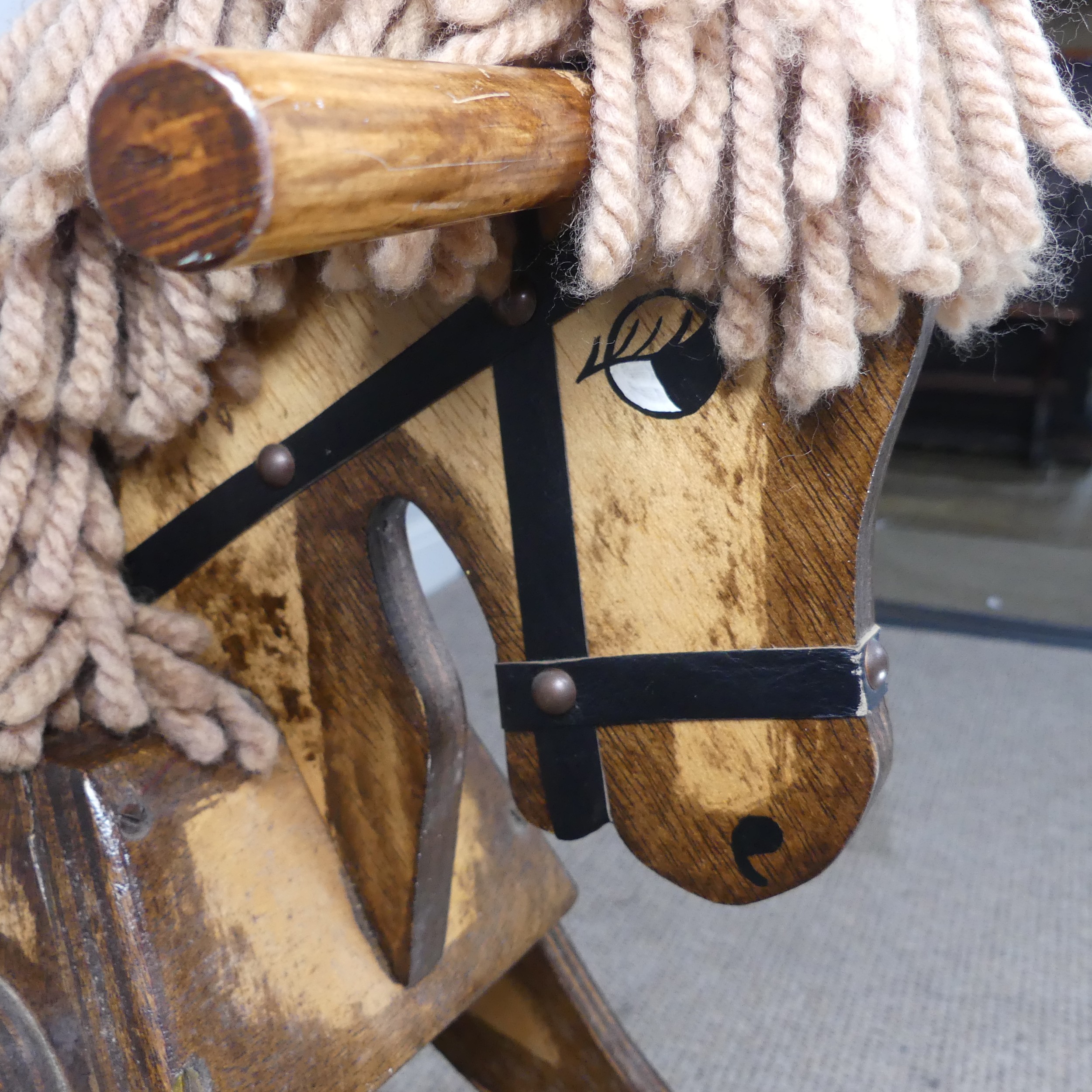 A vintage scratch built Rocking Horse, 96cm long. - Image 7 of 7
