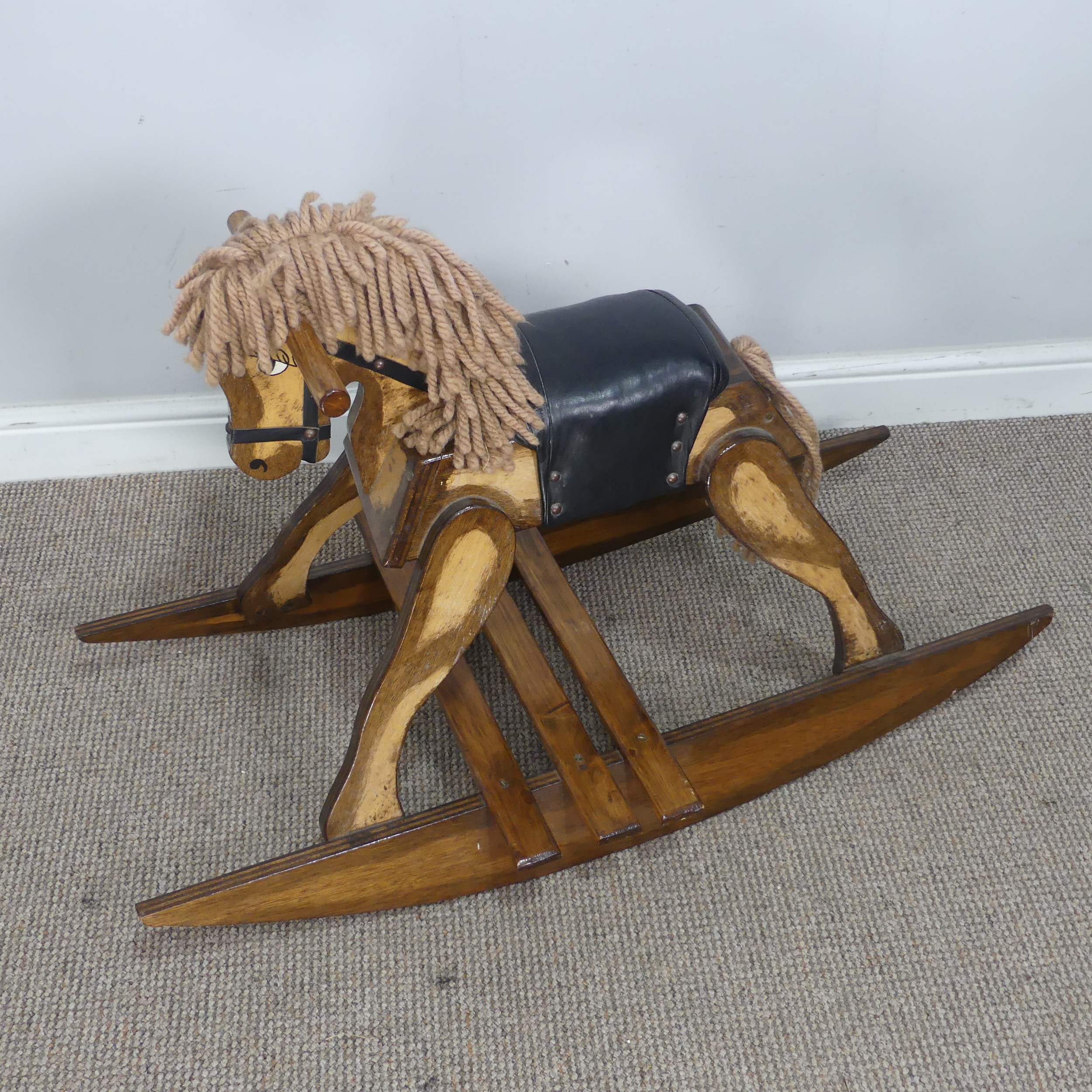 A vintage scratch built Rocking Horse, 96cm long. - Image 3 of 7