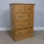A 20th century small pine Chest of drawers, in a Wellington Chest style, W 60 cm x H 92 cm x D 41