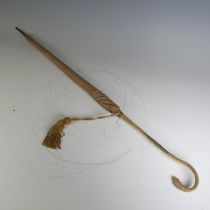 An early 20th century horn handled Parasol, by S. Fox & co stamped 'Paragon', carved horn handle and