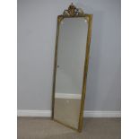 A carved and pierced giltwood framed rectangular wall Mirror, W 58 cm x H 181 cm, together with