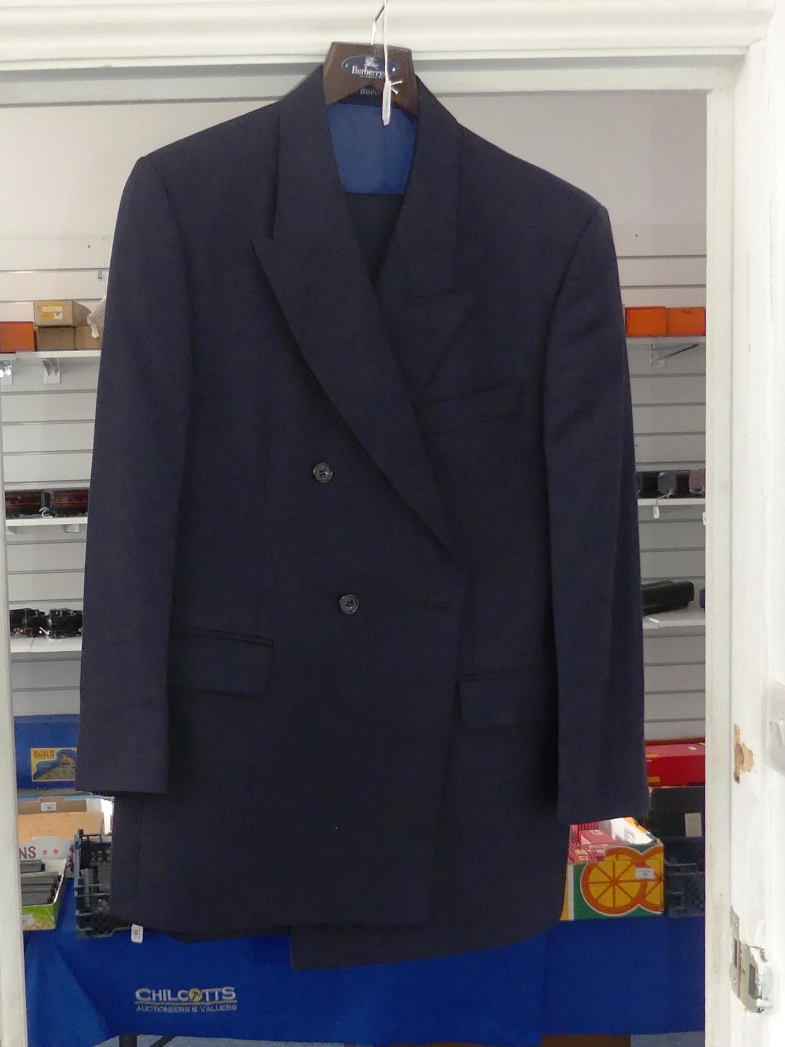 A Burberrys' of London double breasted navy Suit, with trousers, ''38 chest, ''36 waist, ''22 - Image 10 of 13