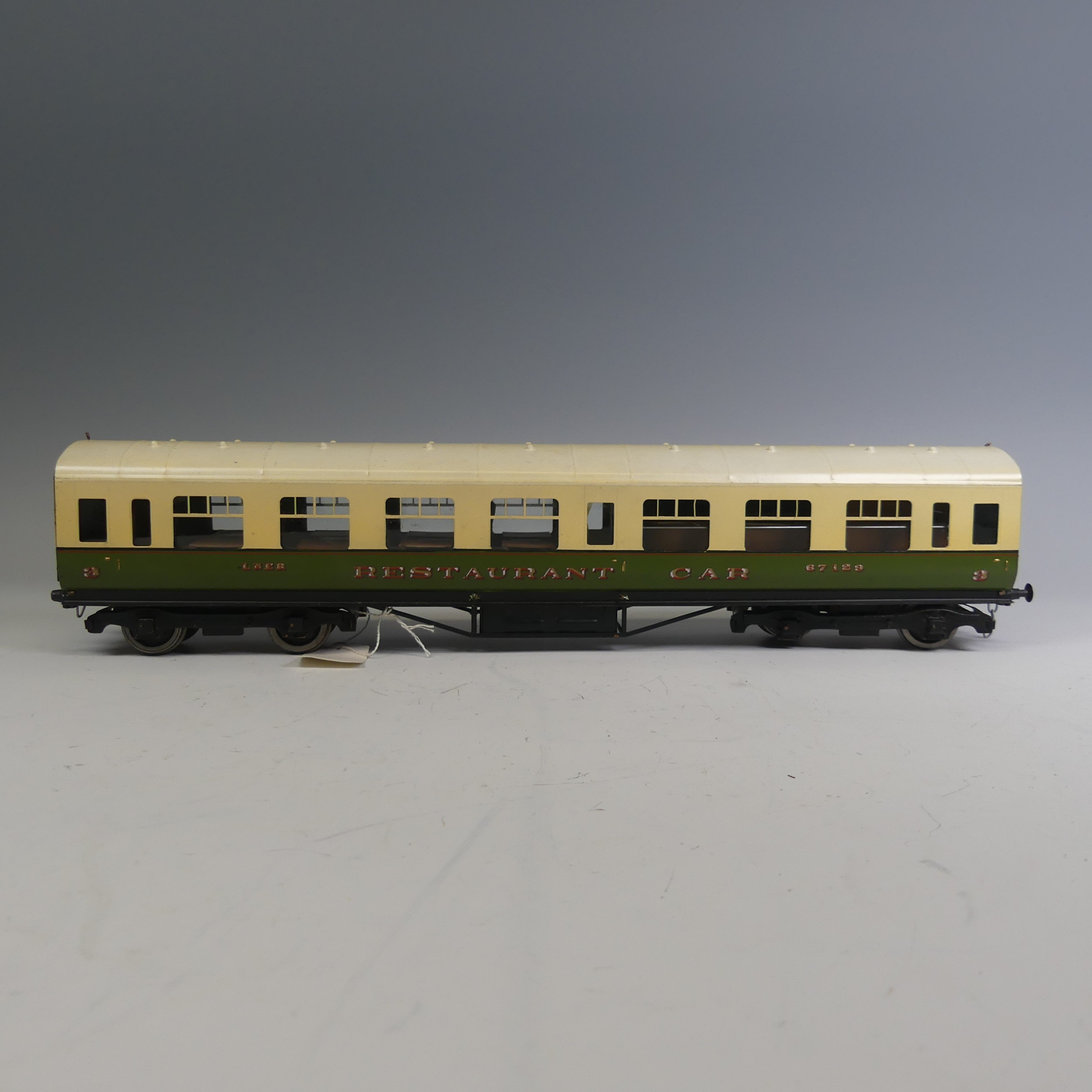 Exley ‘0’ gauge LNER 3rd/Restaurant Car, cream and green, No.67129. - Image 2 of 6