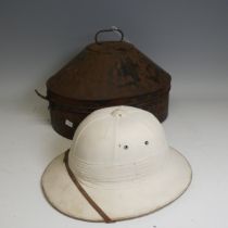 A late 19th / early 20th century 'Equator Brand' British Military Solar Topee/'waterproof tropical