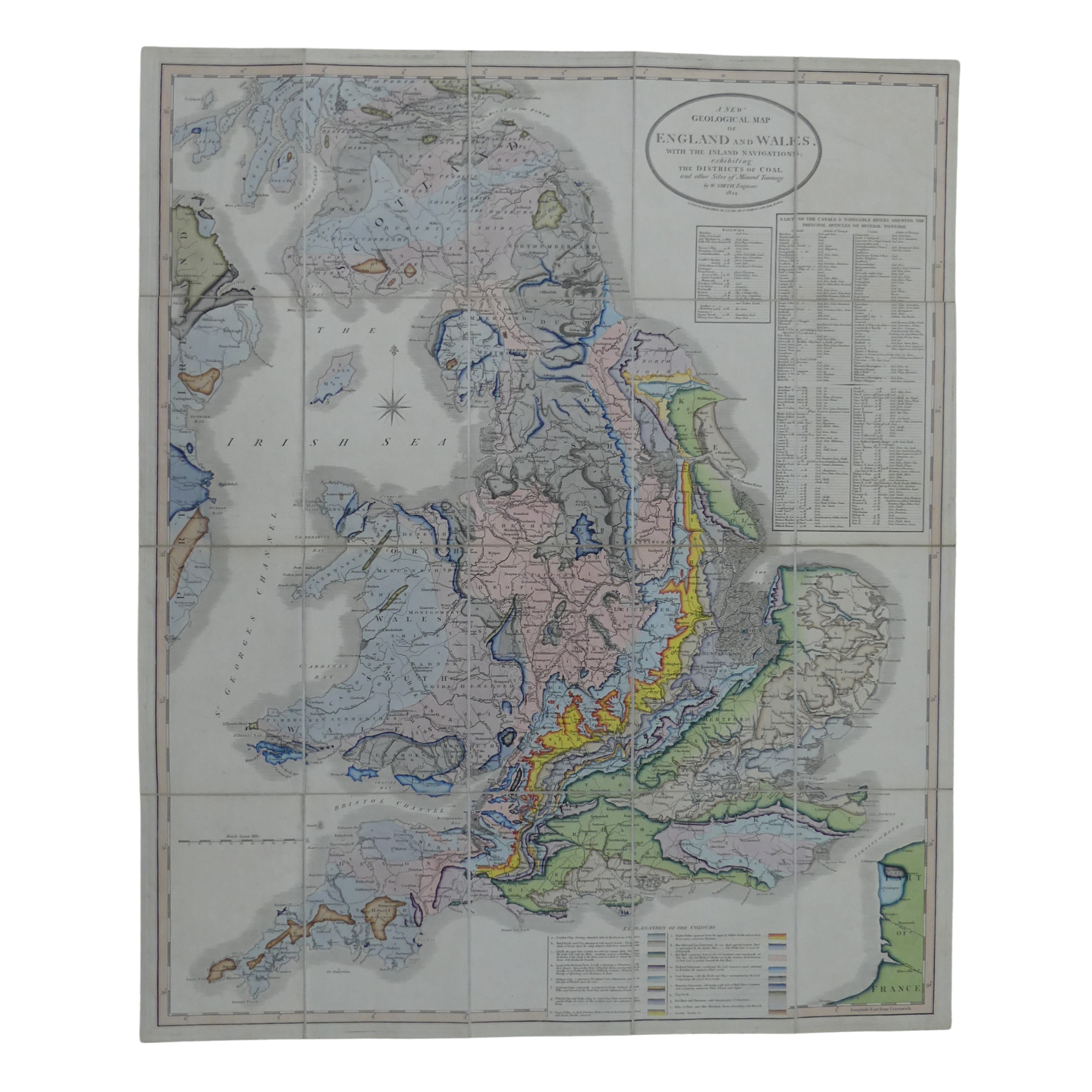 Geology; Smith (William) 'A New Geological Map of England and Wales with the Inland Navigations