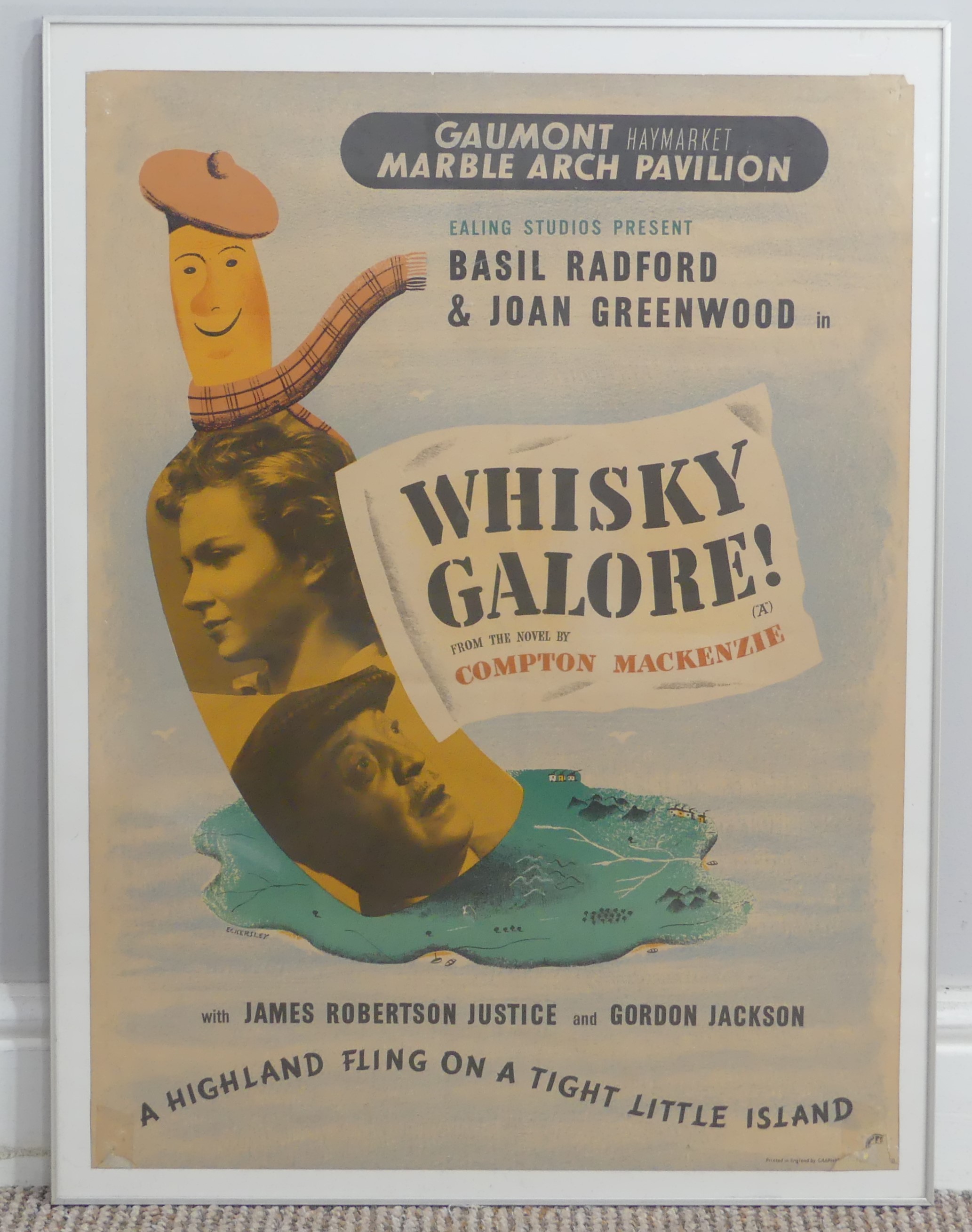 Whisky Galore (1949) Poster, British, printed by Graphic Reproductions Ltd., with logo lower