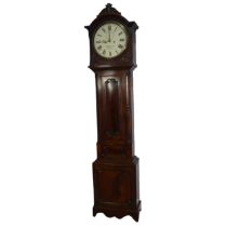 A Scottish mahogany 8-day Longcase Clock, circular painted 13'' dial with Roman characters and