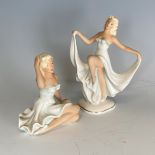 Marilyn Monroe interest: two Schaubach Kunst porcelain figurines of Marilyn Monroe, one seated, 12cm