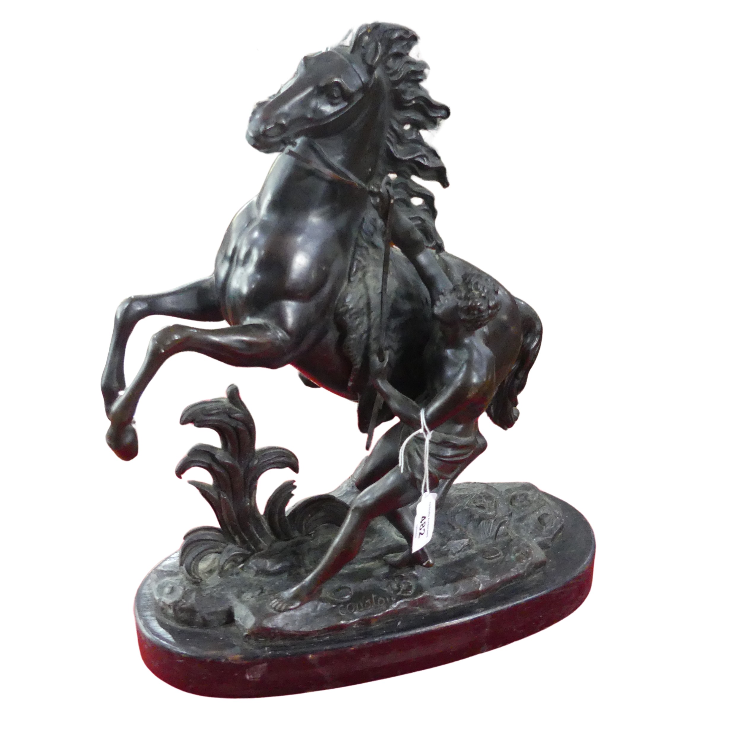 A 19th century bronzed figure of a 'Marley Horse', signed 'Coustou', after Guillaume Coustou, H41cm - Image 3 of 4