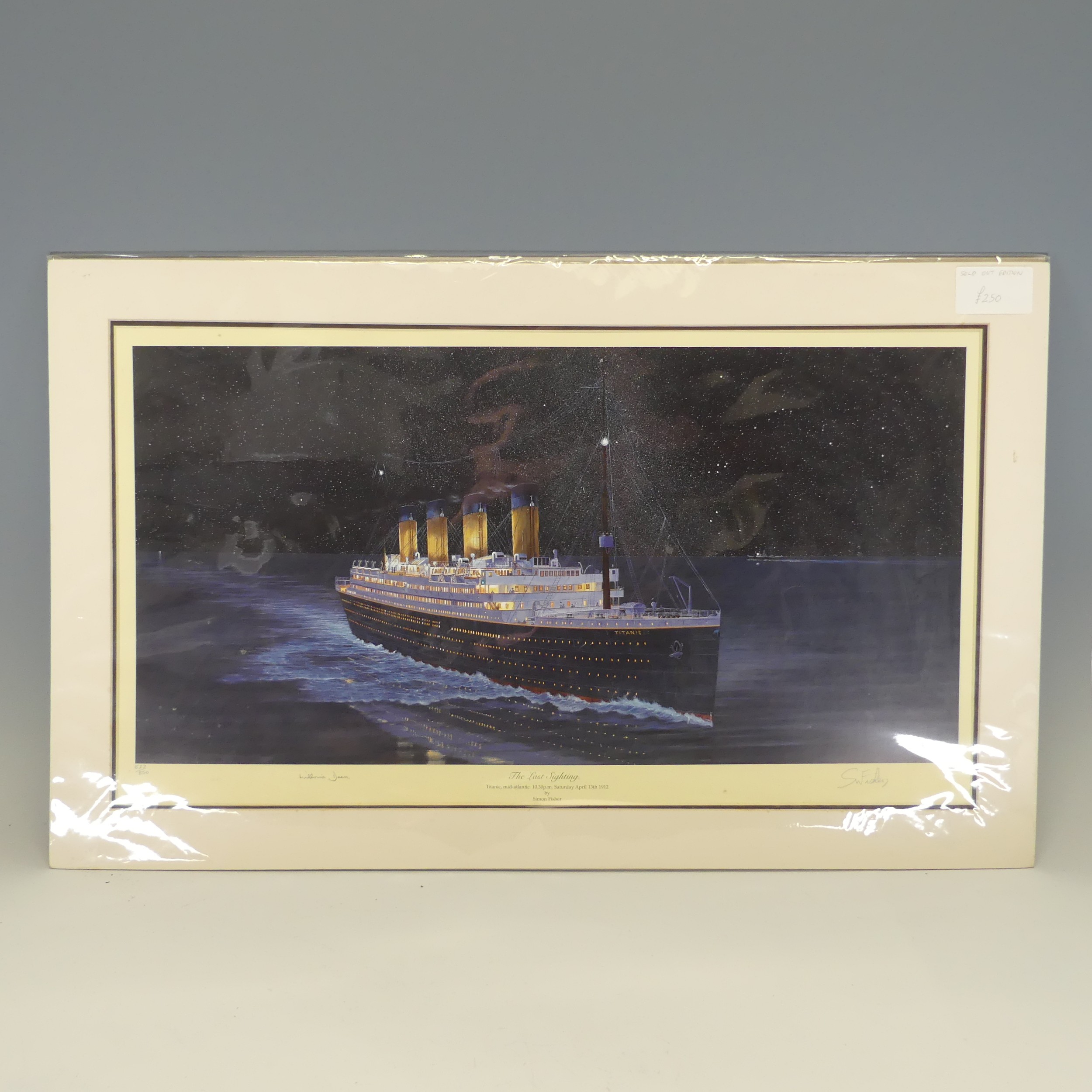 Simon Fisher (British contemporary); a  limited edition Titanic Print, titled ' The Last Sighting,