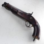 A 19th century 'Enfield' percussion cap service Pistol, with walnut stock, 8 inch steel barrel,