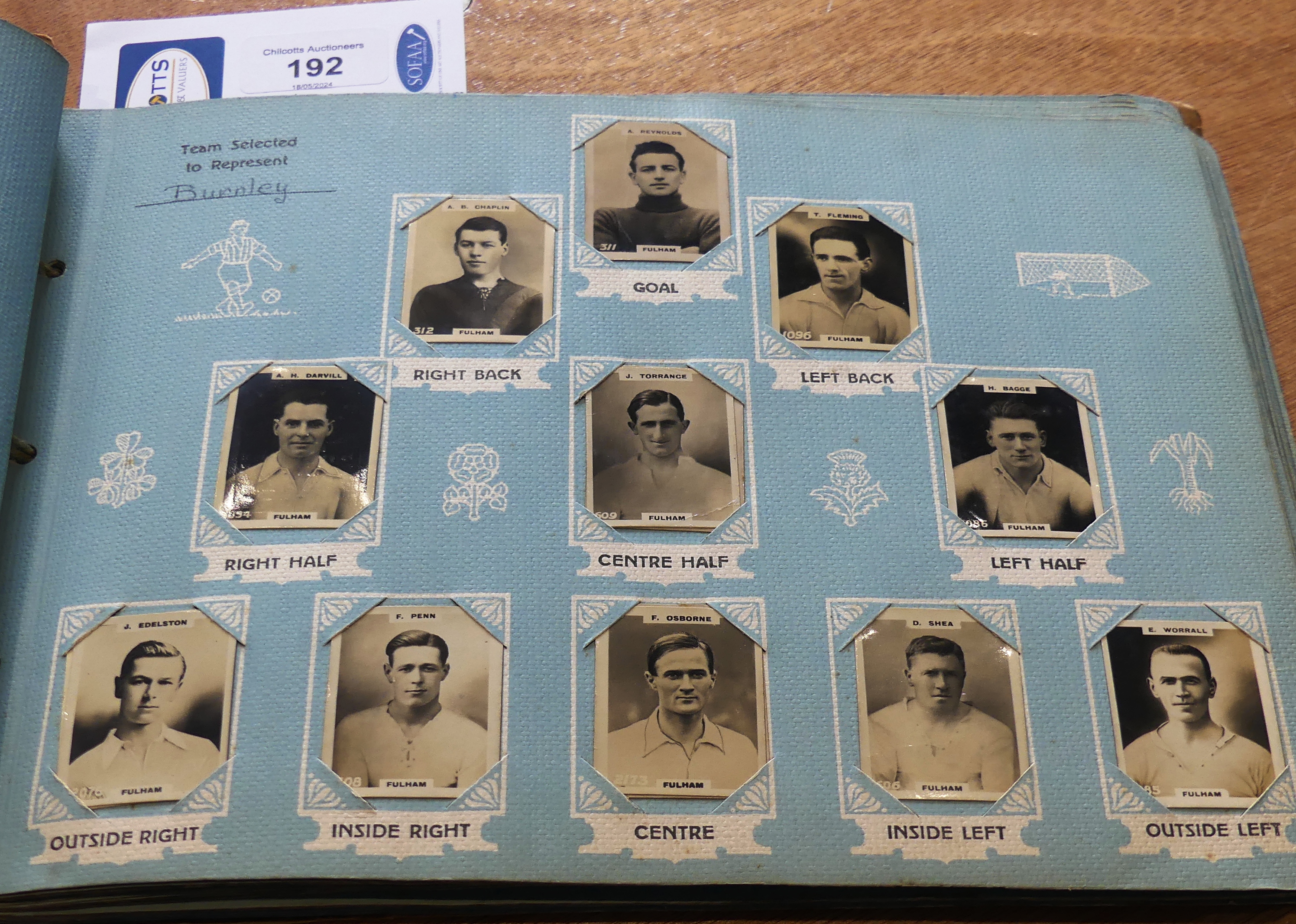 A Godfrey Phillips Ltd. 'Photos of Football Players' card album, 1922/1923, containing Pinnace phot - Image 8 of 12