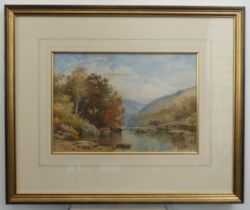 William Williams of Plymouth (1808-1895), On the River Dart, watercolour, signed and dated 1884,