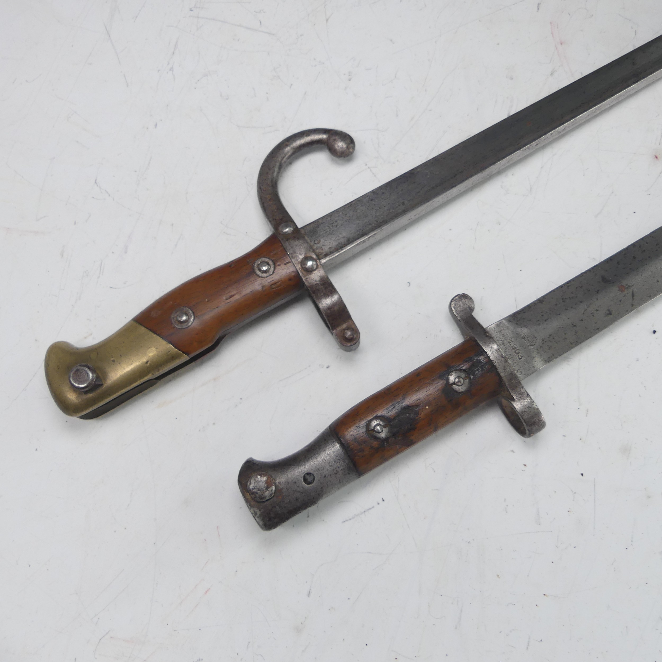 A 19th century French Gras Bayonet, marked the the spine '1879' to the hilt '04893', total length 65 - Image 2 of 9