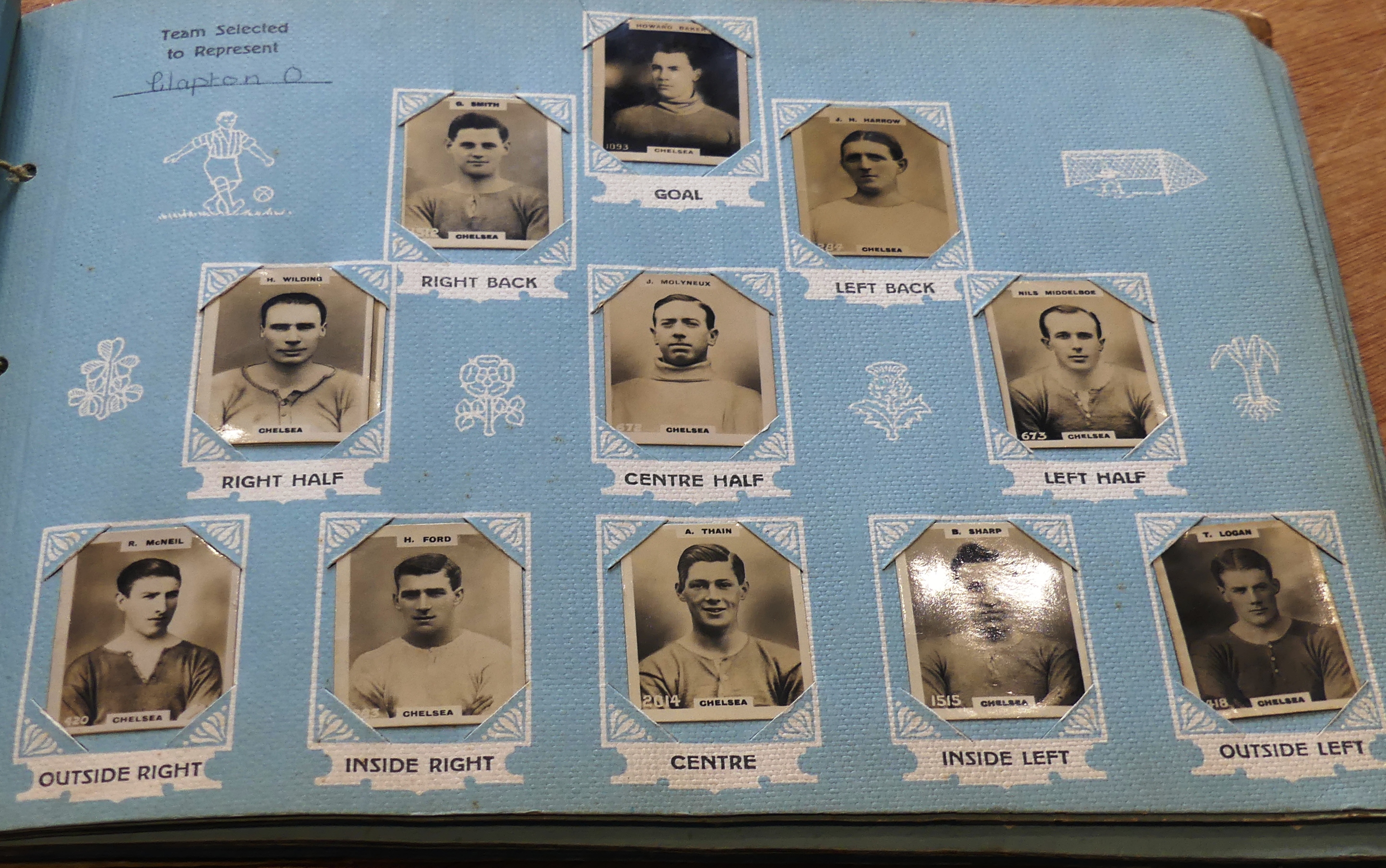 A Godfrey Phillips Ltd. 'Photos of Football Players' card album, 1922/1923, containing Pinnace phot - Image 10 of 12