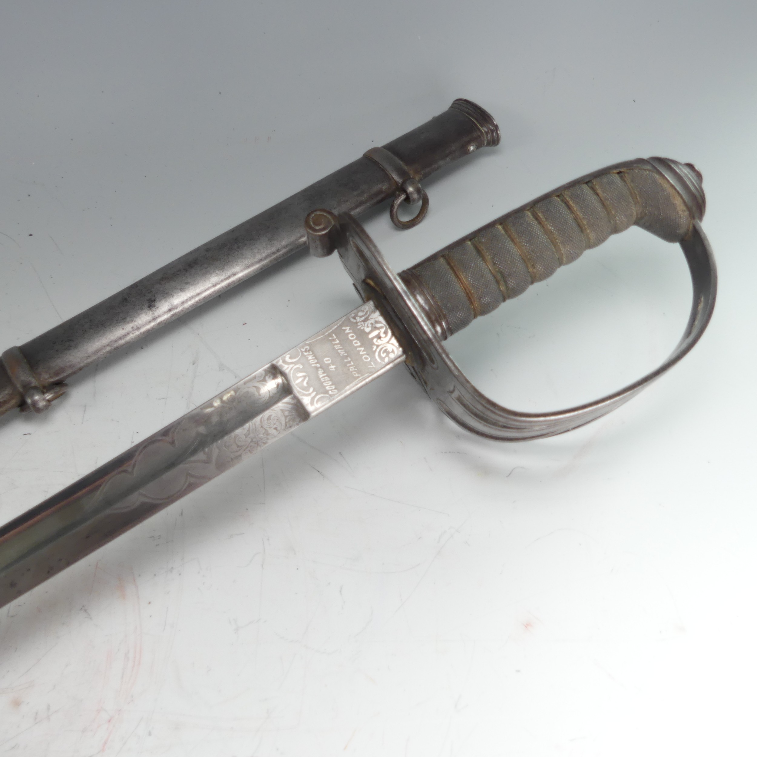 A scarce 1845 pattern Rifle Officer's Sword, makers mark 'Goody & Jones', ''Little is known about - Image 7 of 9