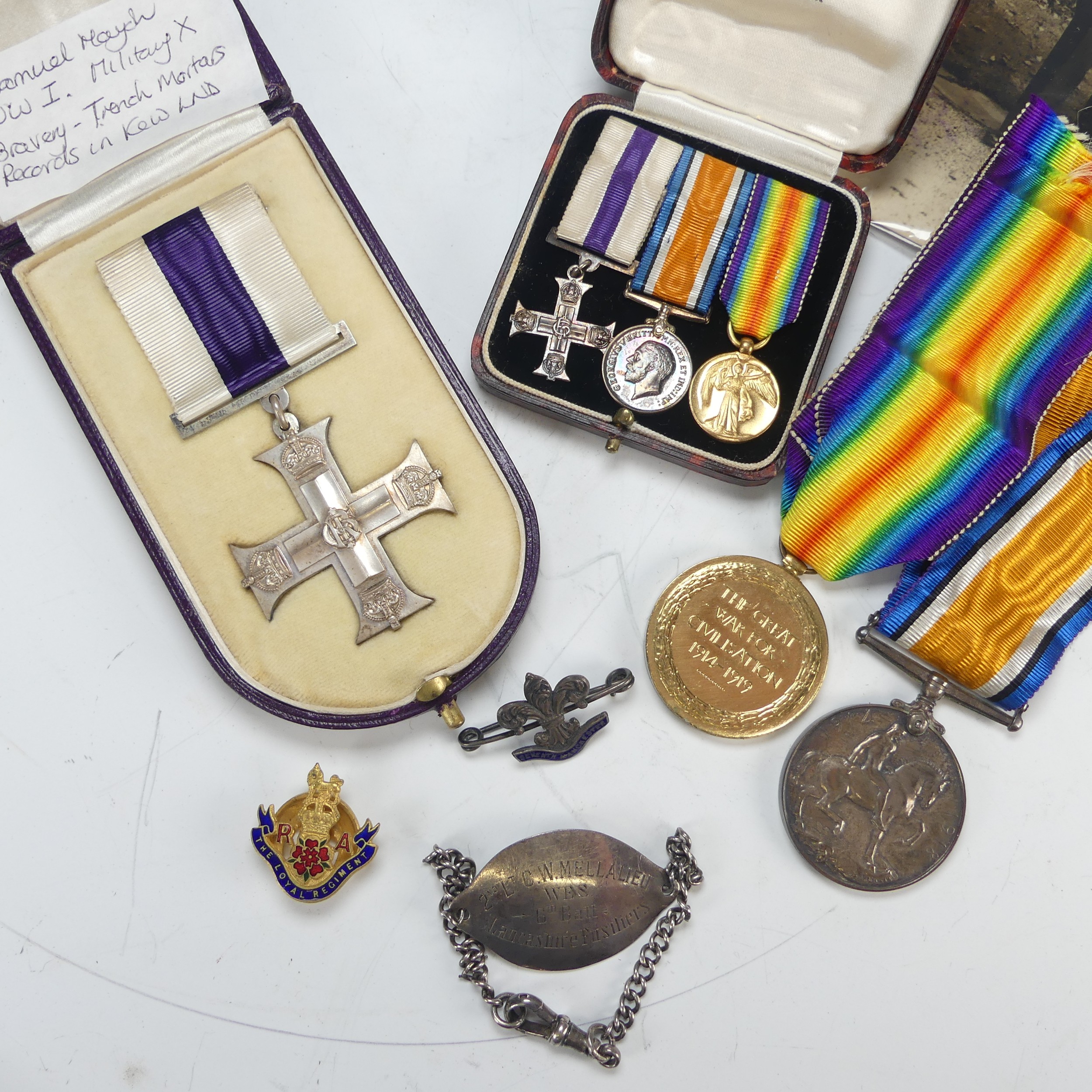 A WW1 Military Cross Group of Three, awarded to Lieutenant Samuel Mayor, The Loyal North - Image 9 of 13