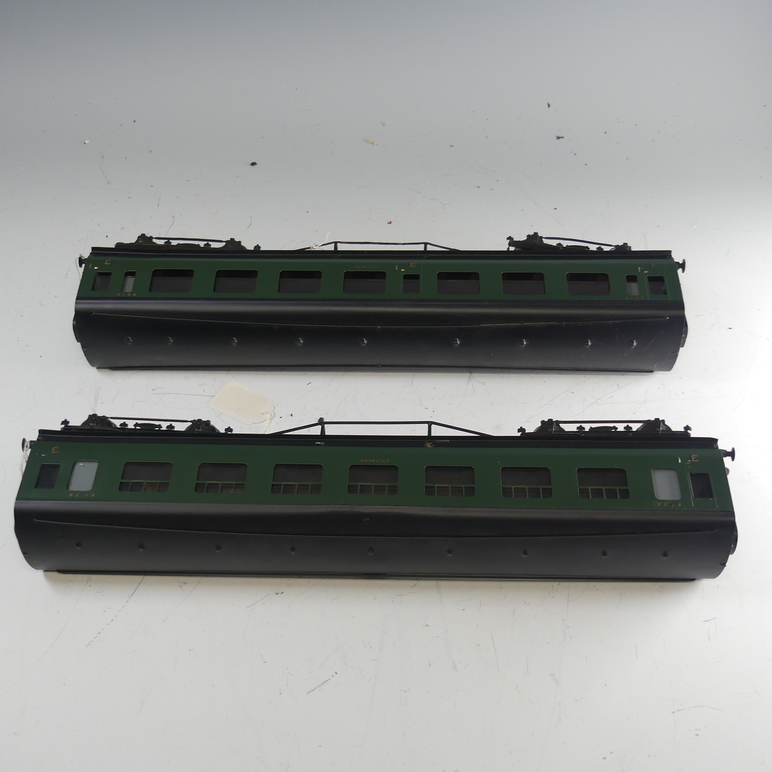 Two Exley ‘0’ gauge SR Coaches, green with yellow lettering: 1st/3rd Passenger Coach No.9012, and - Image 4 of 4