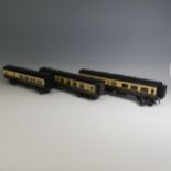 Exley ‘0’ gauge GWR Dining Car, chocolate and cream, No.9205, repainted, together with two other