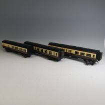 Exley ‘0’ gauge GWR Dining Car, chocolate and cream, No.9205, repainted, together with two other