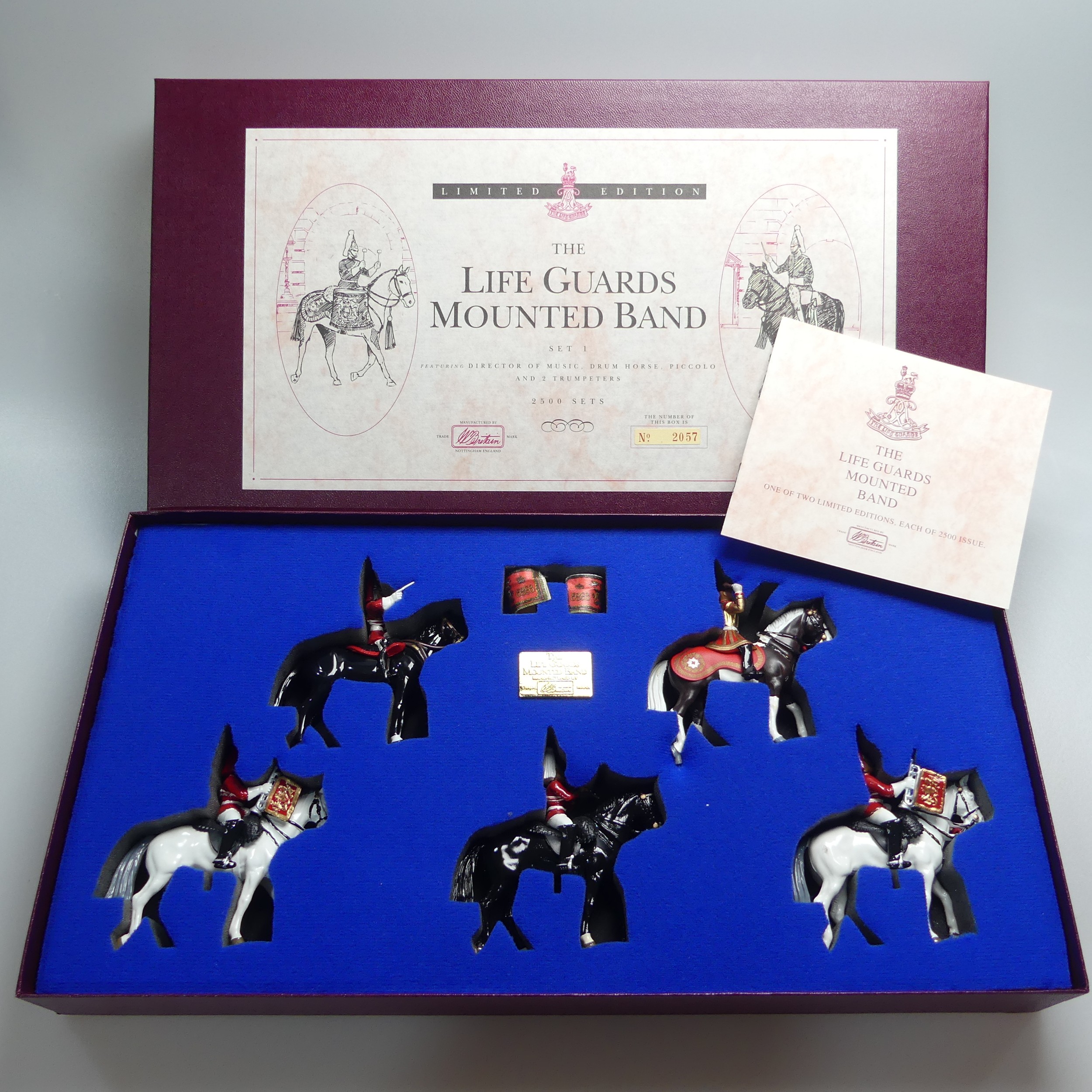 Britains, three Sets 5195 and Set 5295 The Life Guards Mounted Band