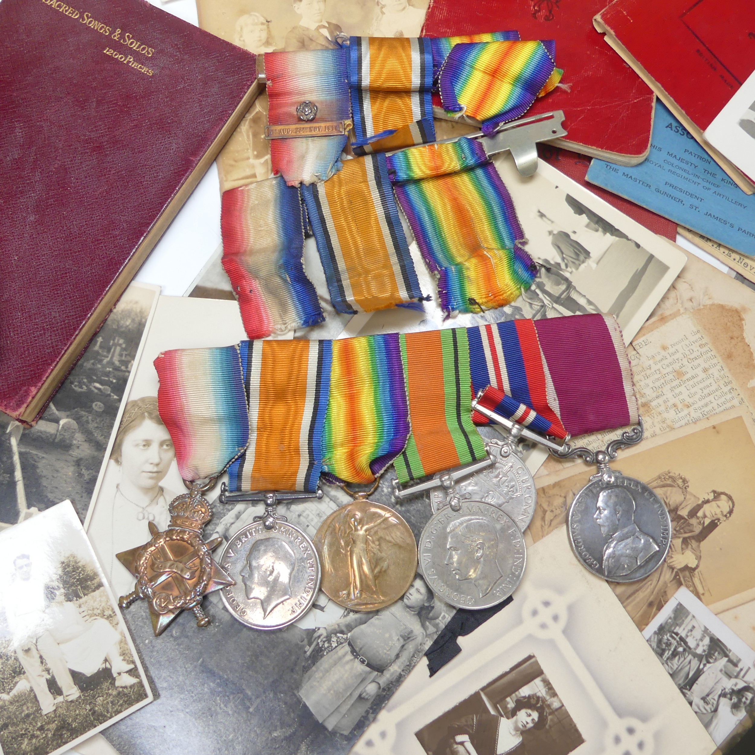 A WW1 and WW2 Group of Six Medals, awarded to 46479 W.O CL.2 A. E. Neville R.A; 1914-15 Star, - Image 3 of 8