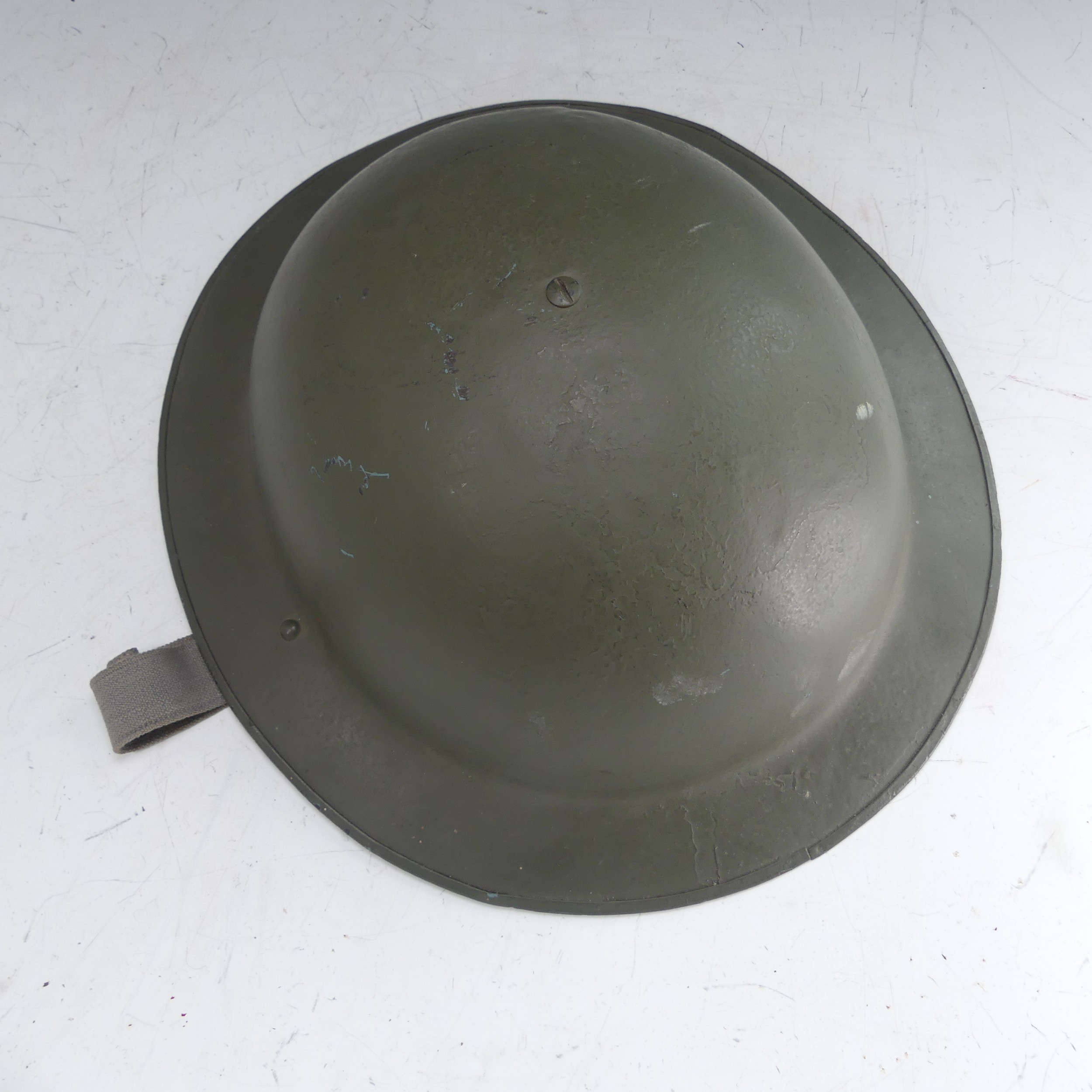 A WW2 painted tin Helmet, repainted, together with Royal Army Service Corps khaki Cap by 'W. - Bild 3 aus 12