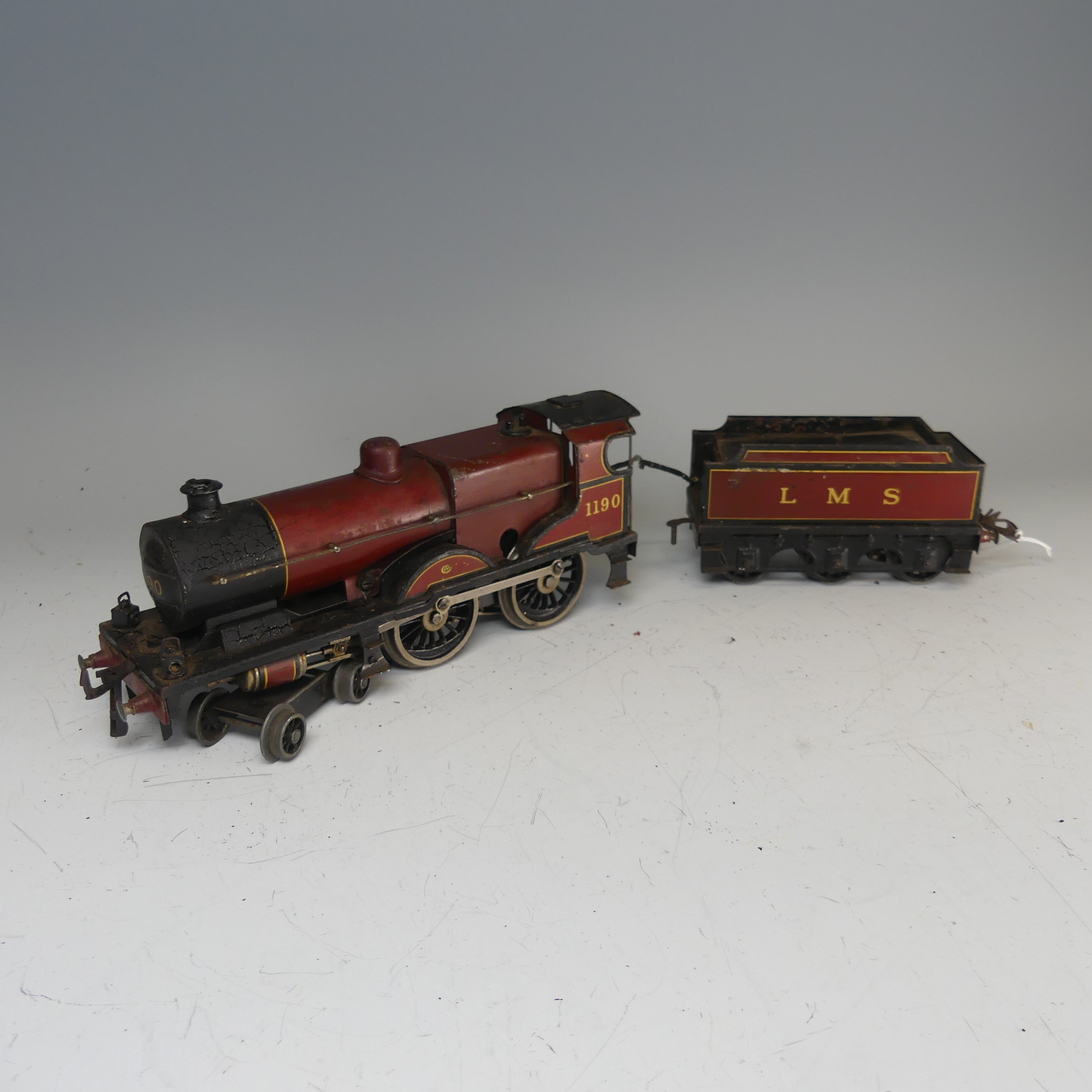 Bassett-Lowke ‘0’ gauge 3-rail electric LMS Standard Compound 4-4-0 Locomotive and six-wheel Tender,