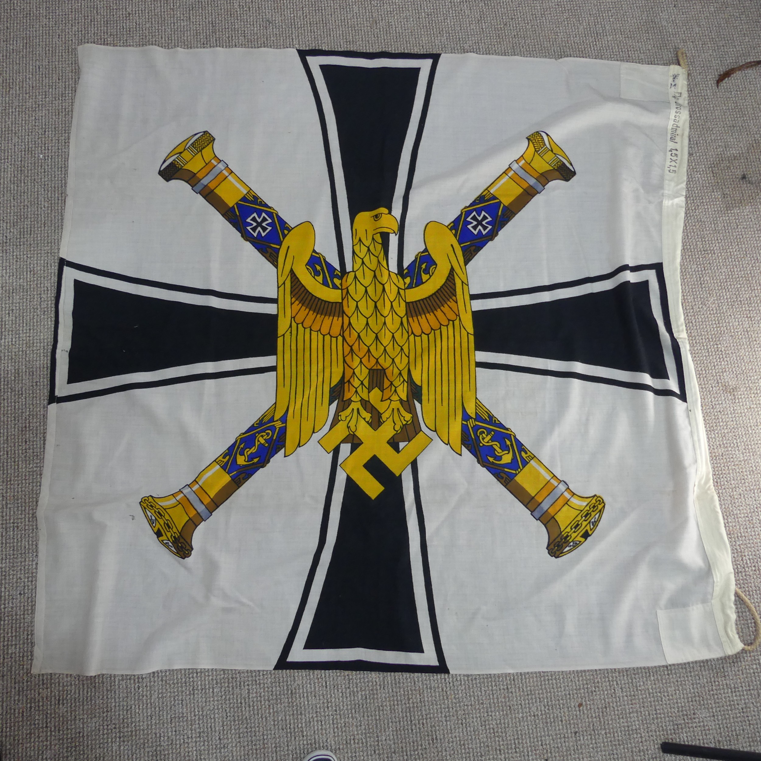 A scarce Third Reich Kriegsmarine Grand Admiral's Flag, as flown when the Grand Admiral of the - Image 2 of 6