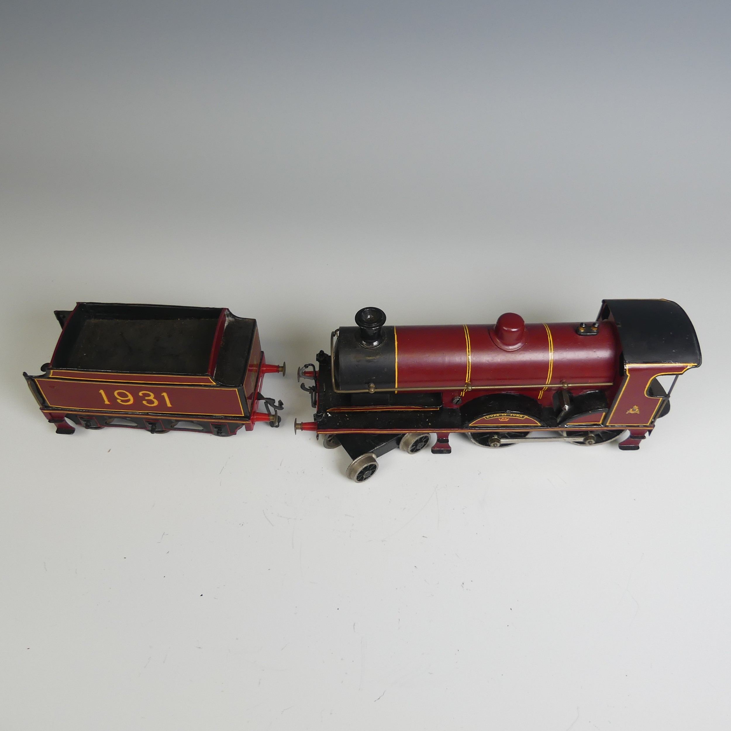 Bassett-Lowke ‘0’ gauge clockwork 'Duke of York’ 4-4-0 Locomotive and six-wheel Tender, finished - Image 5 of 10