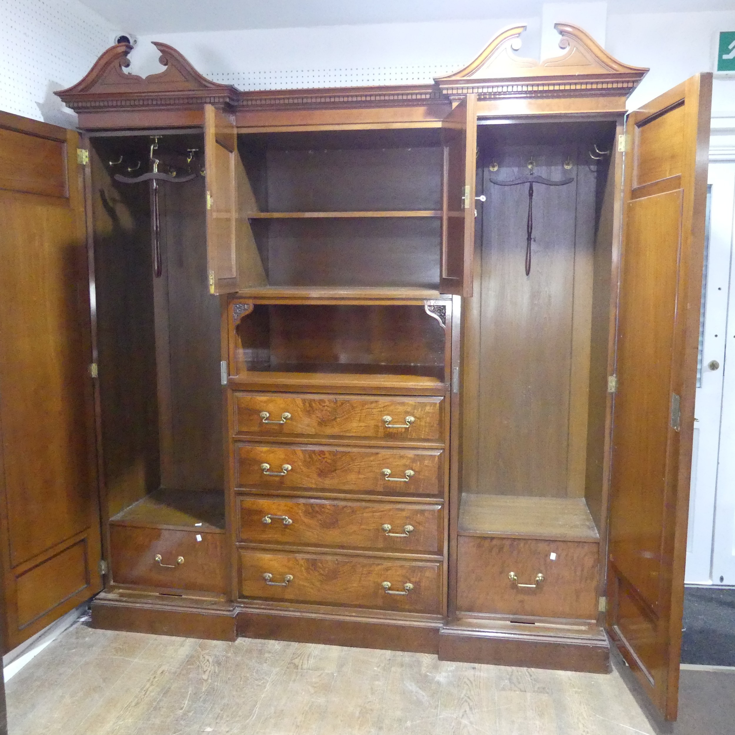 A good Victorian four-piece walnut and mahogany bedroom Suite, including ; a large compactum - Image 6 of 18