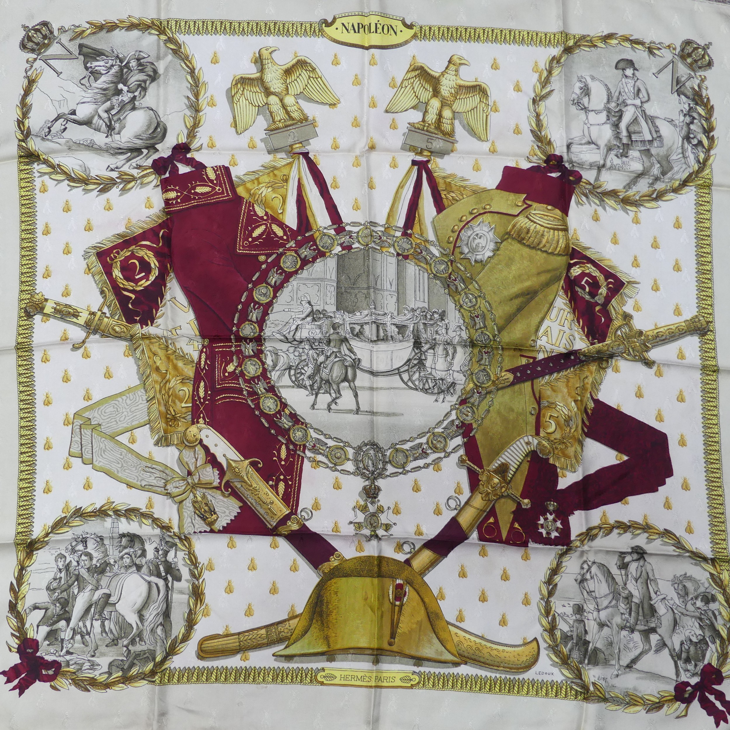 A Hermès jacquard silk scarf: 'Napoleon', designed by Philippe Ledoux, first issued in 1963, - Image 2 of 2