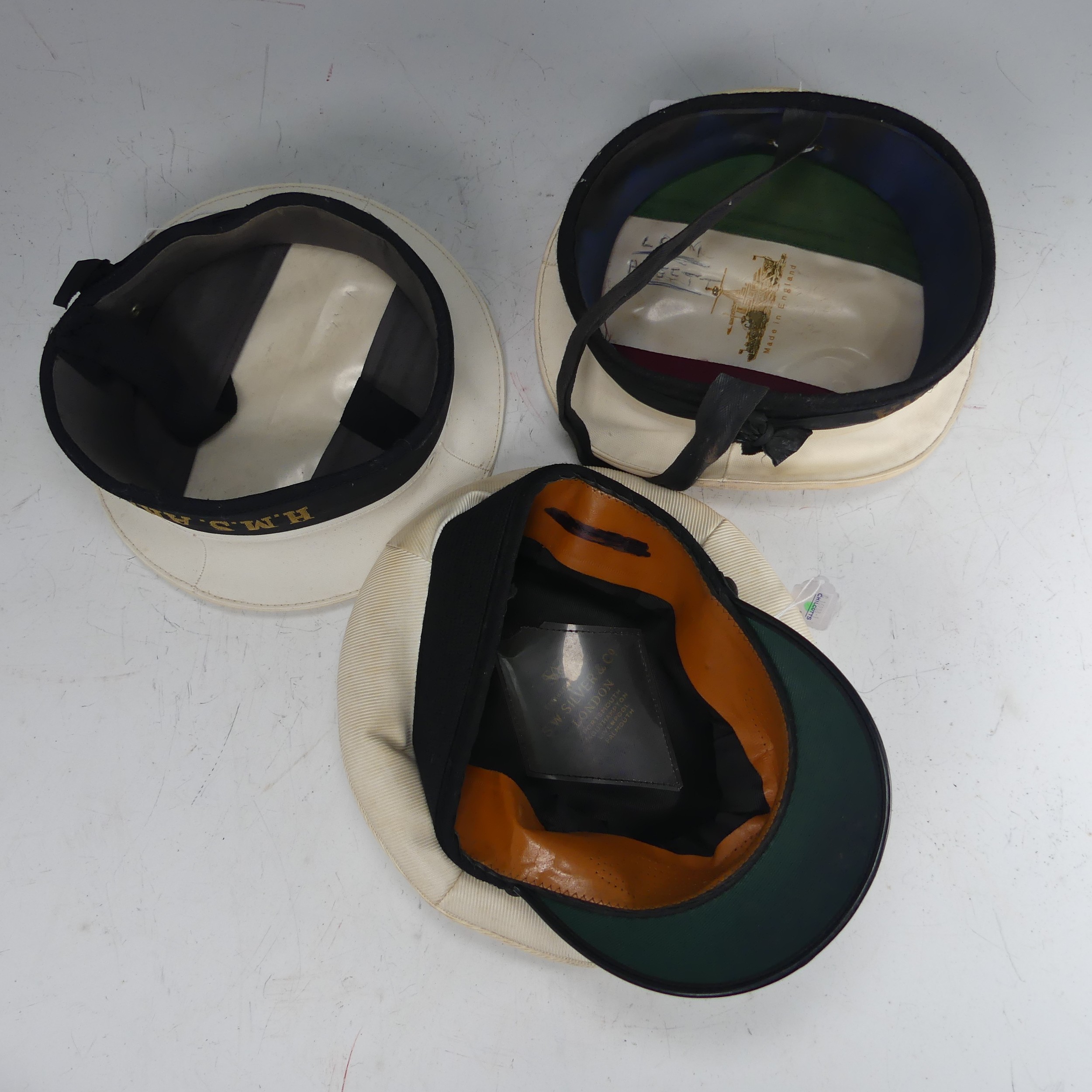 A collection of 7 Royal Navy 'summer' peaked Caps, including 'Army and Navy Hat and Cap Co Ltd', 'S. - Image 4 of 4