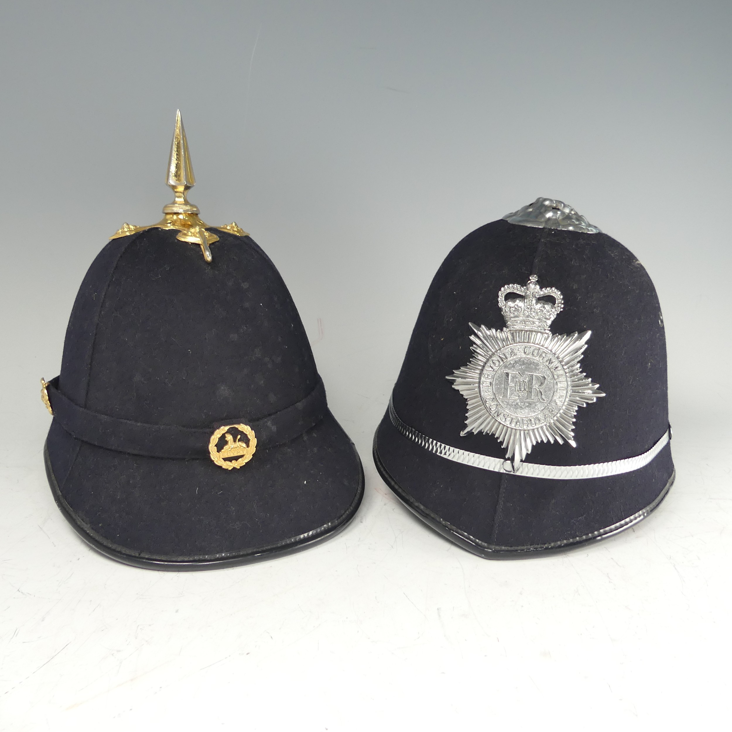 A Devonshire Regiment Officer’s Blue Cloth Helmet, 1902-14 style, together with a Victorian style - Image 3 of 16