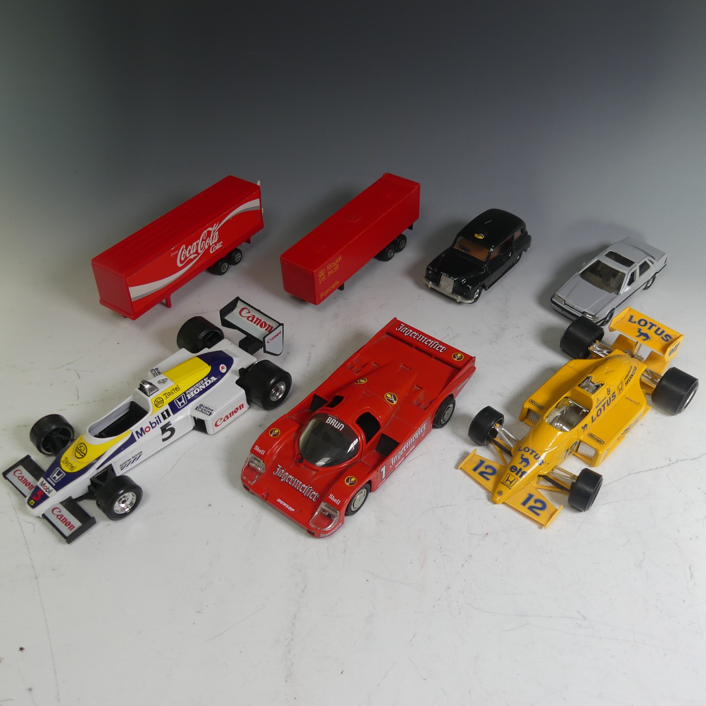 Corgi: a quantity of unboxed die cast model vehicles, mostly Corgi Juniors, together with five