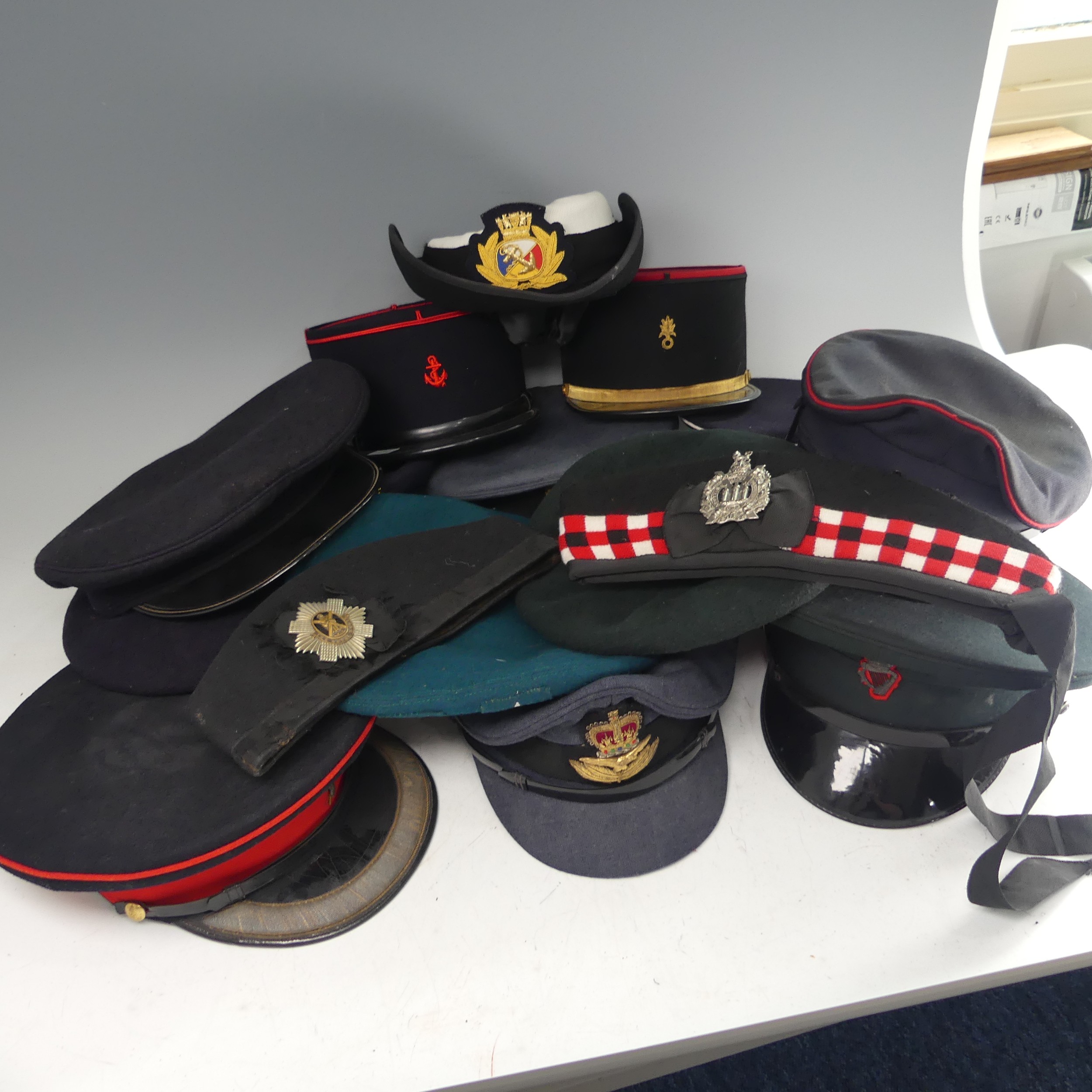 A collection of mainly reproduction British and other military Caps and Hats, including ; peaked - Image 4 of 8