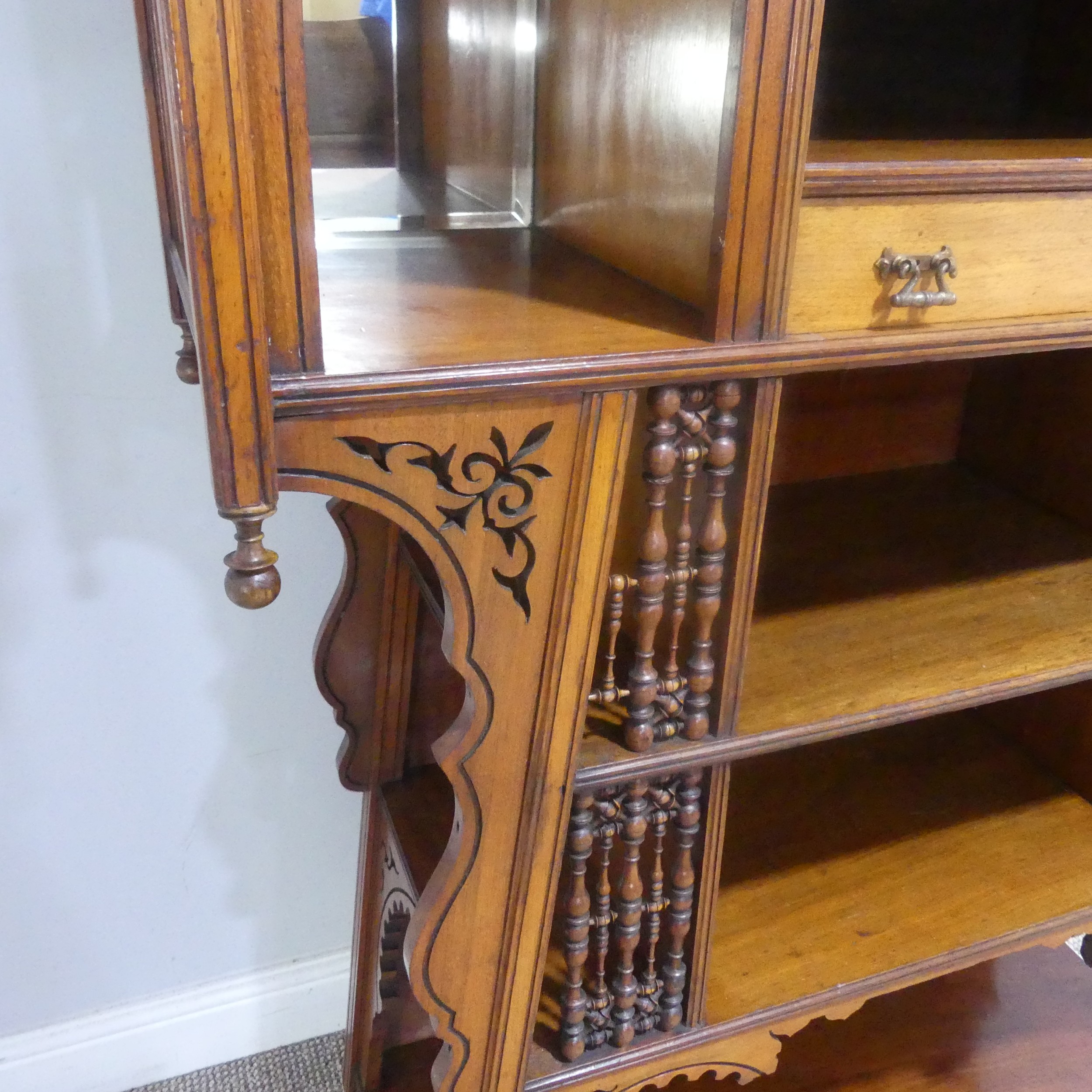 In the manner of Liberty, an Arts and Crafts mahogany Aesthetic movement / Moorish design Cabinet, - Image 3 of 8