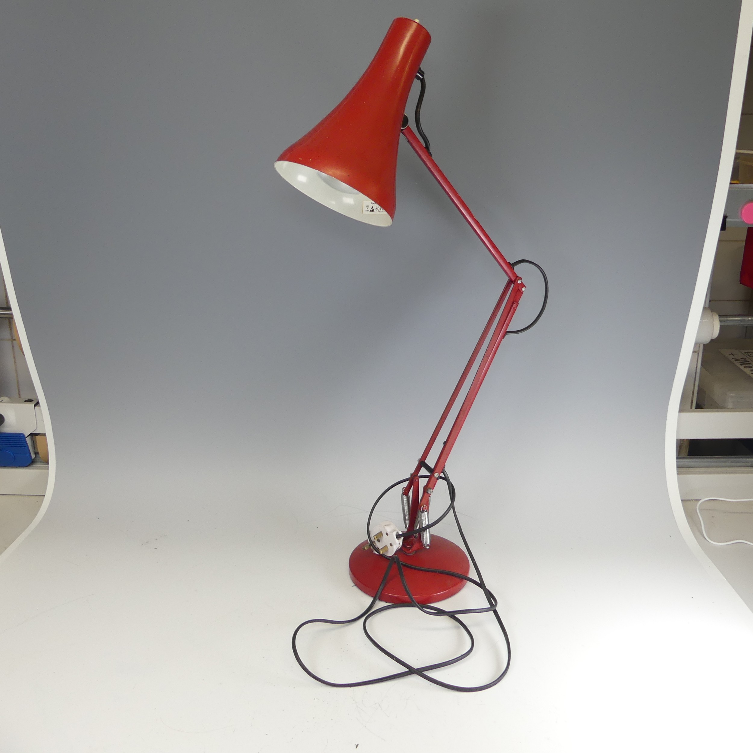 A red Anglepoise desktop Lamp, shade inscribed for Anglepoise, together with a quantity of brass, - Image 2 of 8