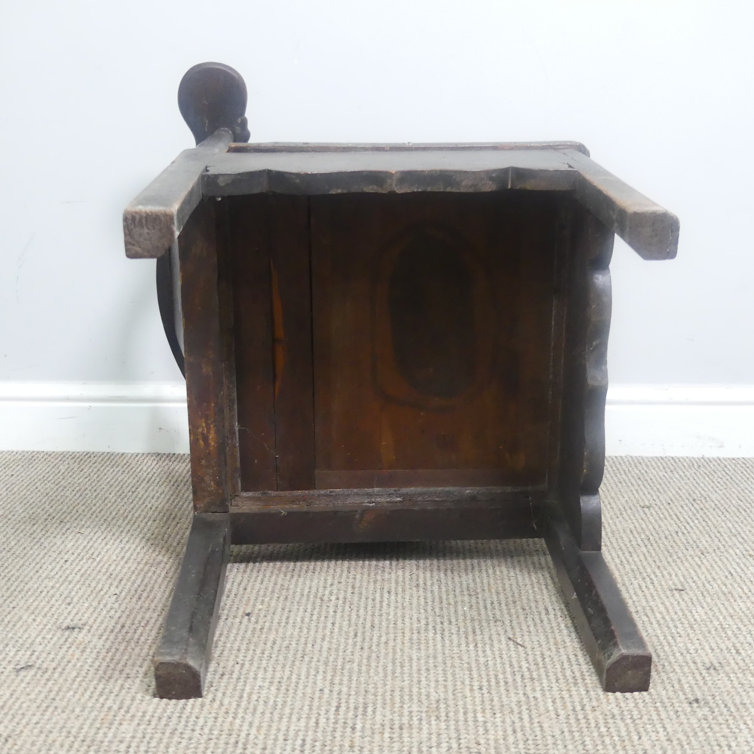A Georgian mahogany corner elbow Chair, raised on square supports, W 76 cm x H 83.5 cm x D 62 cm. - Image 7 of 7