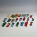 Dinky Toys; twenty-one model vehicles, unboxed, including 23f Alfa Romeo racing car, 23g Cooper-